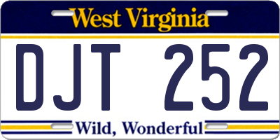 WV license plate DJT252