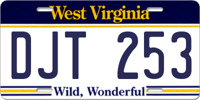 WV license plate DJT253