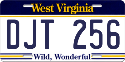 WV license plate DJT256