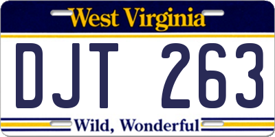 WV license plate DJT263