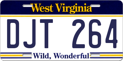 WV license plate DJT264