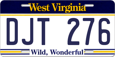 WV license plate DJT276