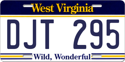 WV license plate DJT295