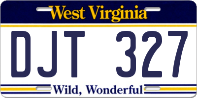 WV license plate DJT327