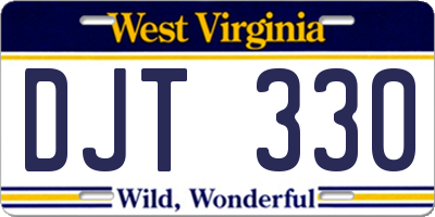 WV license plate DJT330
