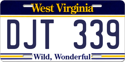 WV license plate DJT339