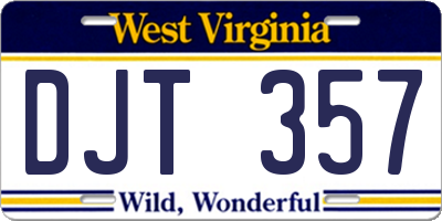 WV license plate DJT357