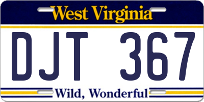 WV license plate DJT367