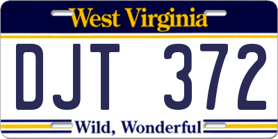 WV license plate DJT372