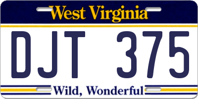 WV license plate DJT375