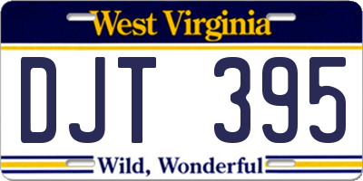 WV license plate DJT395