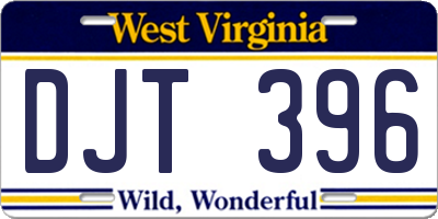 WV license plate DJT396