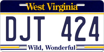 WV license plate DJT424