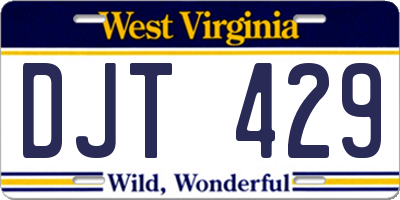 WV license plate DJT429