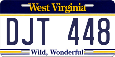 WV license plate DJT448