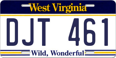 WV license plate DJT461
