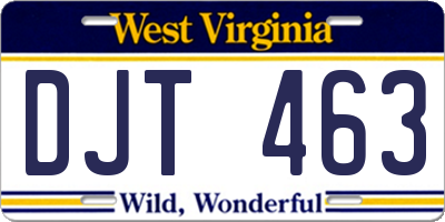 WV license plate DJT463