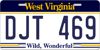 WV license plate DJT469