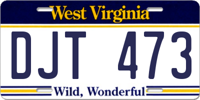 WV license plate DJT473