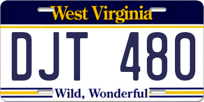 WV license plate DJT480