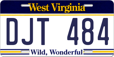 WV license plate DJT484