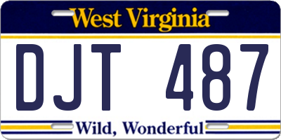 WV license plate DJT487