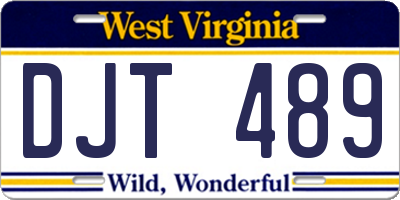 WV license plate DJT489