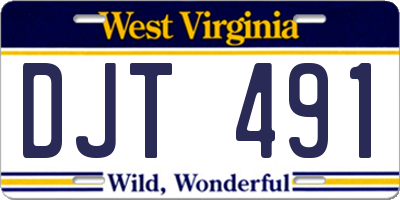 WV license plate DJT491