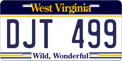 WV license plate DJT499