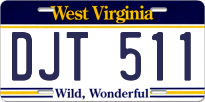 WV license plate DJT511