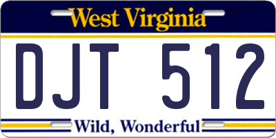 WV license plate DJT512