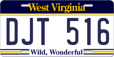 WV license plate DJT516