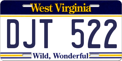 WV license plate DJT522