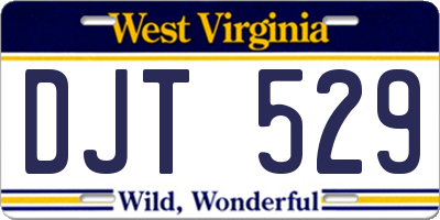 WV license plate DJT529