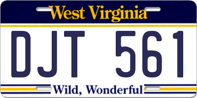 WV license plate DJT561