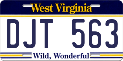 WV license plate DJT563
