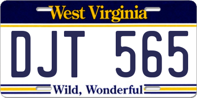 WV license plate DJT565