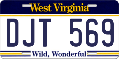 WV license plate DJT569