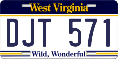 WV license plate DJT571