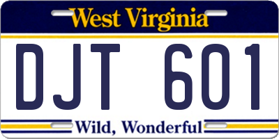 WV license plate DJT601