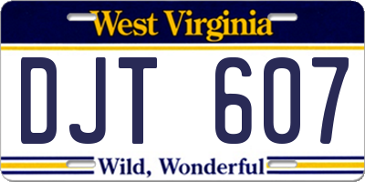 WV license plate DJT607