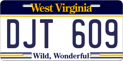 WV license plate DJT609