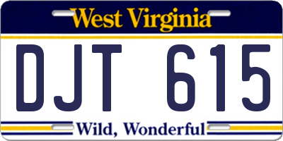 WV license plate DJT615
