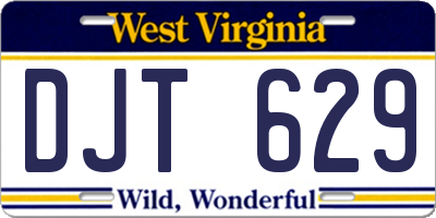 WV license plate DJT629