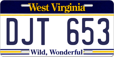 WV license plate DJT653