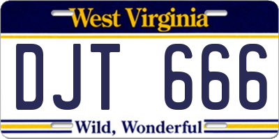 WV license plate DJT666