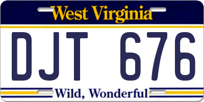 WV license plate DJT676