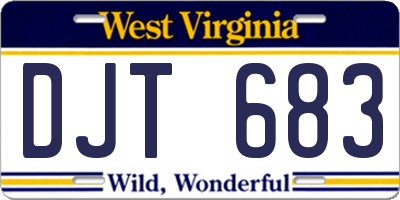 WV license plate DJT683