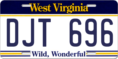 WV license plate DJT696