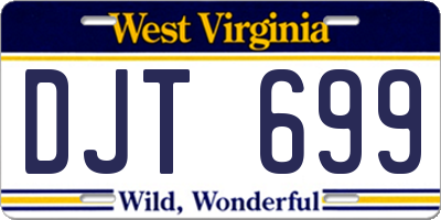 WV license plate DJT699